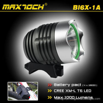 Maxtoch BI6X-1A 1000 Lumen 4 * 18650 Bateria Cree De Alumínio LEVOU Bicicleta Capacete Luz